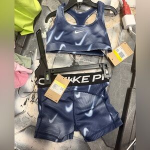 Nike pro shorts with Nike sports bra